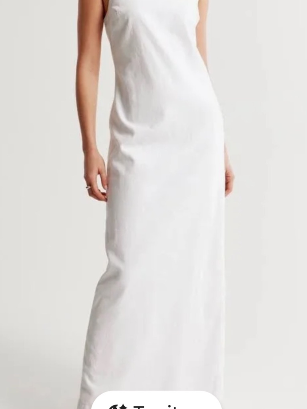 Abercrombie & Fitch White Sleeveless Maxi Slip Dress